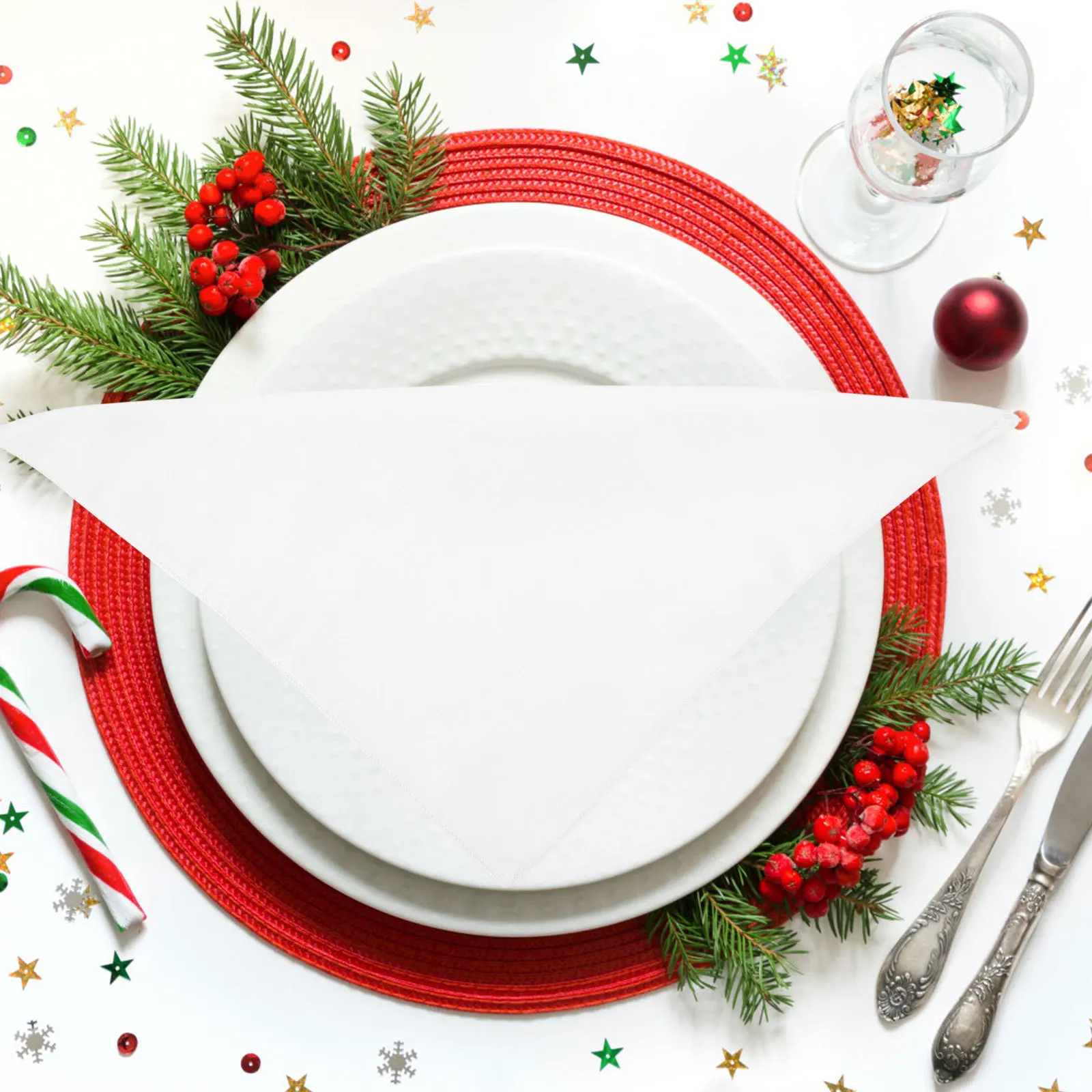 

10pcs Dinner Set Of 10 White Gold Fabric Napkins Reusable Table Napkins Cloth For Wedding Hotel Restaurant Kitchen Home Decor