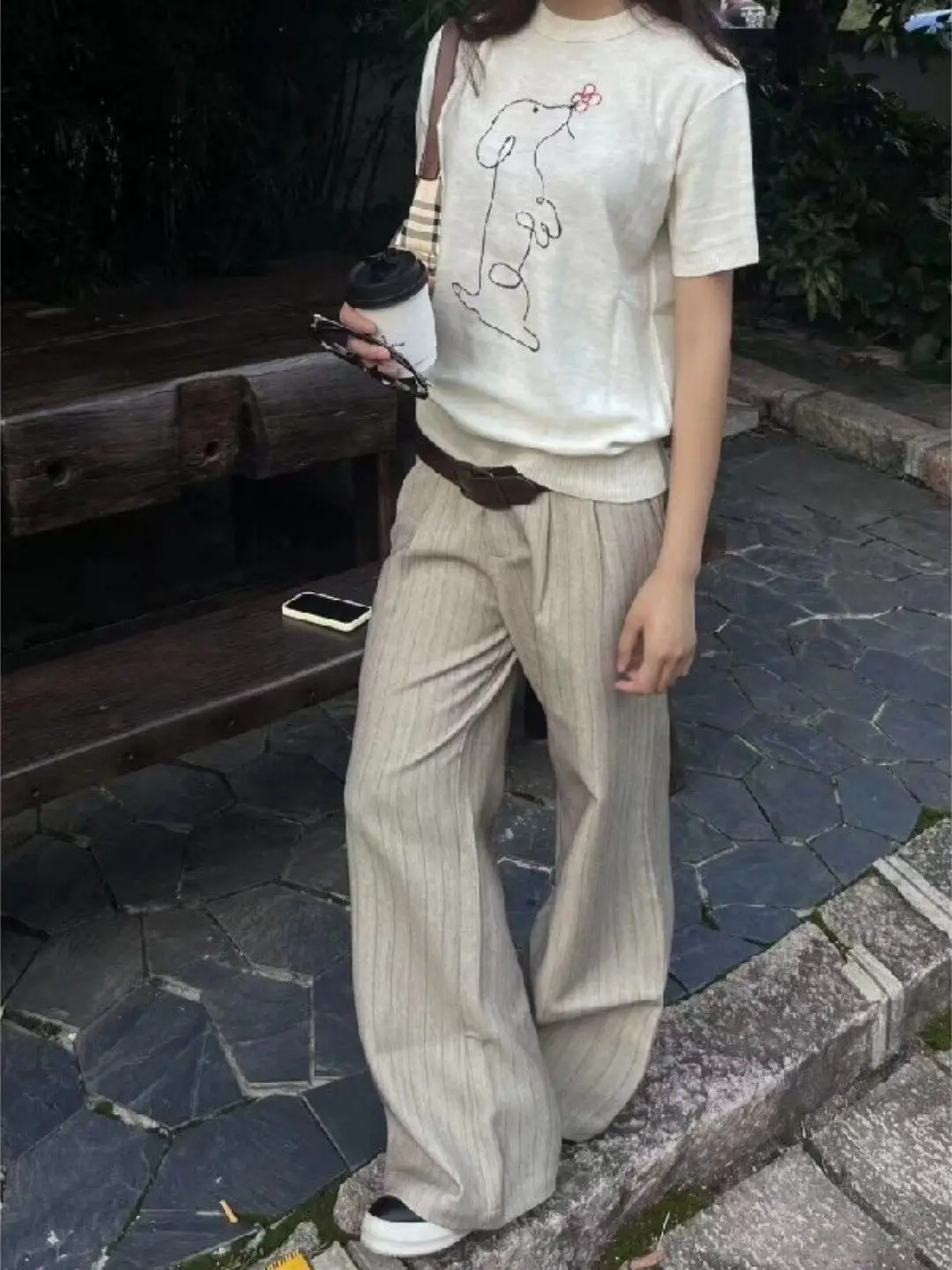 

Korean Sle Trendy Pleated Straight A-Line Striped Men's Trousers Floor-Length Wide Commute Long Pants Casual Spring Season
