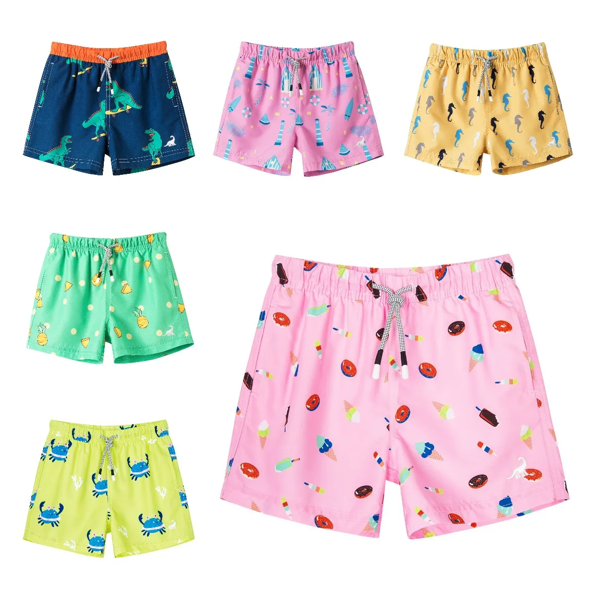 SURFCUZ Boys Swim Trunks Toddler Beach Shorts Swimwear Little Boys Bathing Suit Swimsuit 2-7 Years Kids Boy Summer Swim Shorts