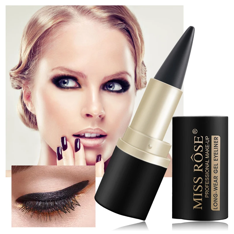 Waterproof eyeliner paste eyeliner quick-drying matte eyeliner single end black solid rich eyeliner pen