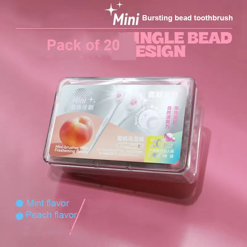 

Mini burst bead toothbrush for convenient travel