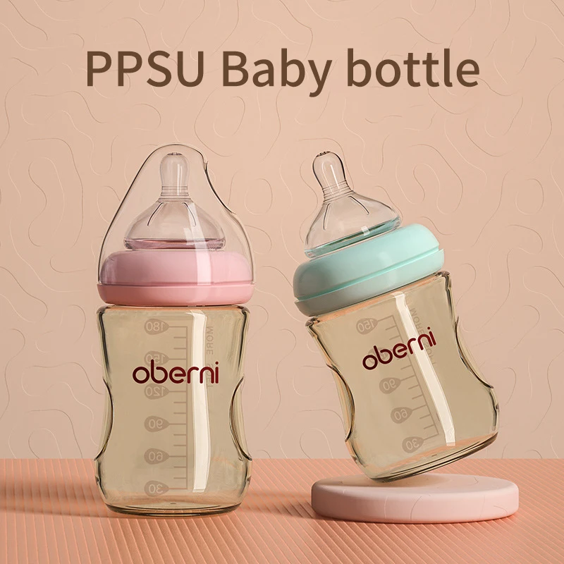 PPSU Baby Bottle Newborn Wide-Caliber Feeding Bottle Anti Fall Milk Bottle with Cross Nipple Nursing Bottle For Baby 6 Months+