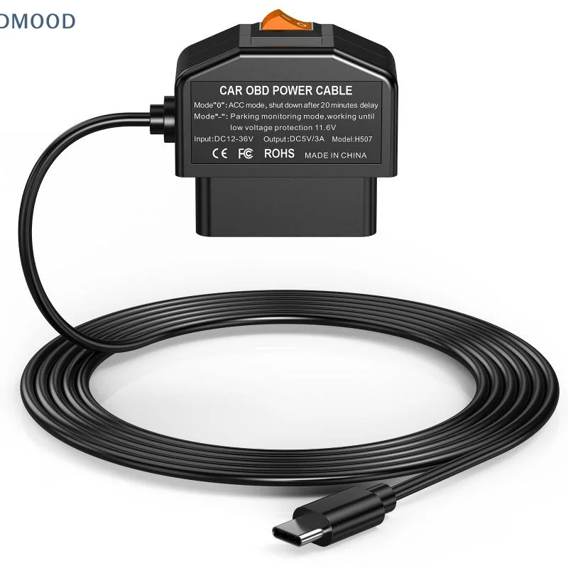 【CR】OBD Hardwire Kit for Dash Cam Type C Port Parking Mode Support Ideal for Car Owners DVR Power Upgrade Accessory