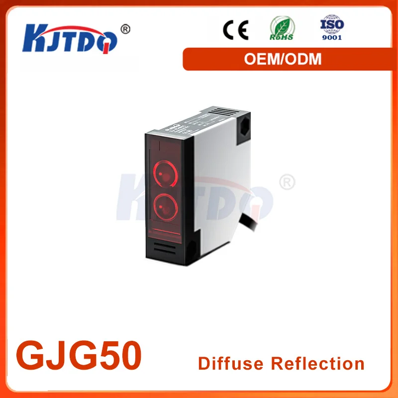 GJG50 IP67 ABS NPN PNP NO NC Sn 100m 12V 24V 36V Through Beam Reflection Laser Sensor Switch with CE