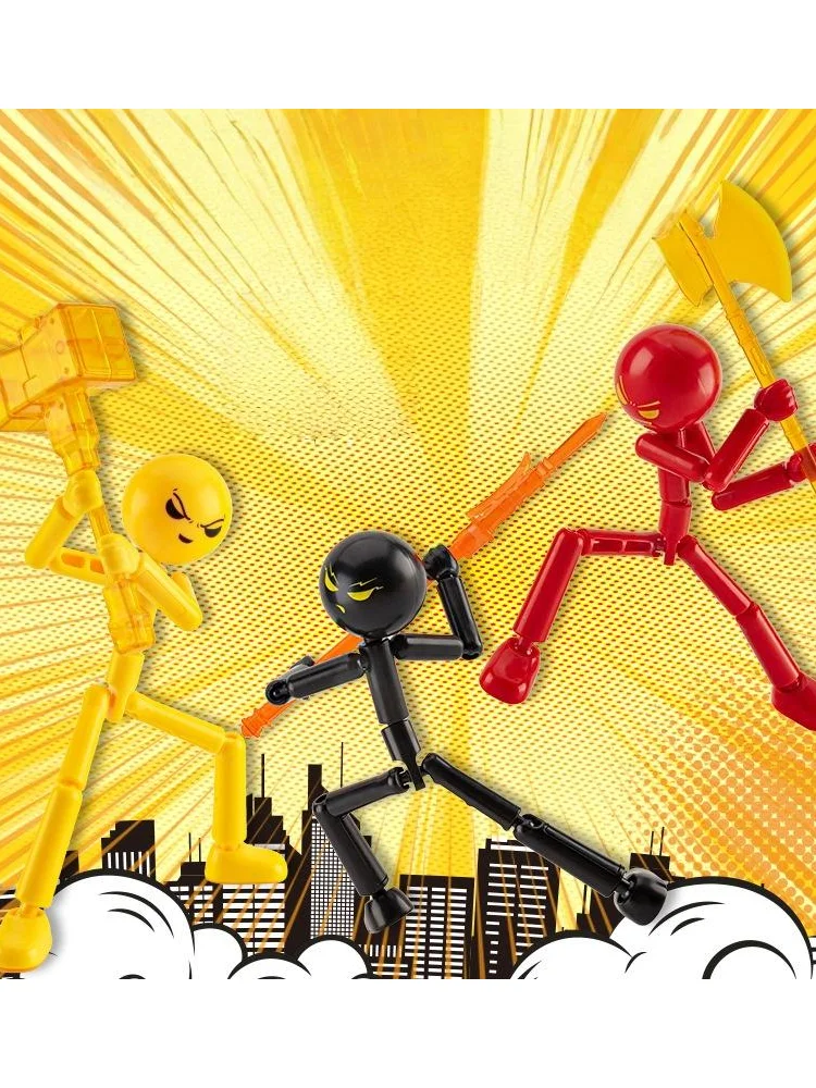 1 ensemble de Mannequin d'impression 3D, jouet Stickman multi-articulé, figurine d'action nouveauté, Robot assemblé Mobile