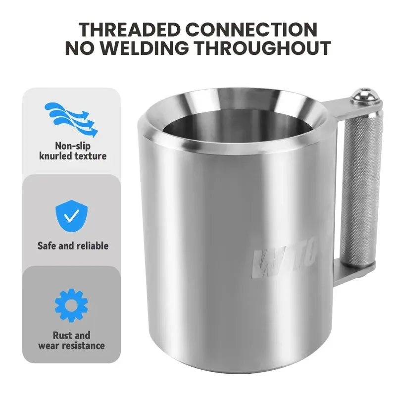 Top Supply Stainless Steel Dumbbell Water Cup 6kg 8kg 10kg Heavy Duty Overweight Mug Creative Fitness Home Gym Training Cup