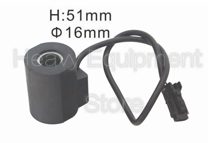 Solenoid Valve Coil 24V For Hyundai Fit R210-5 R220-5 H:51mm D:16mm High Quality