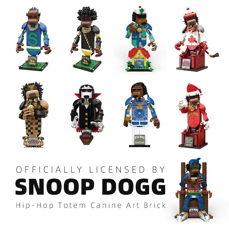 Snoop Dogg sous licence officielle Hip Hop Totem Art canin brique blocs de construction soldats figurines accessoires 4X4 hors route cadeaux bricolage