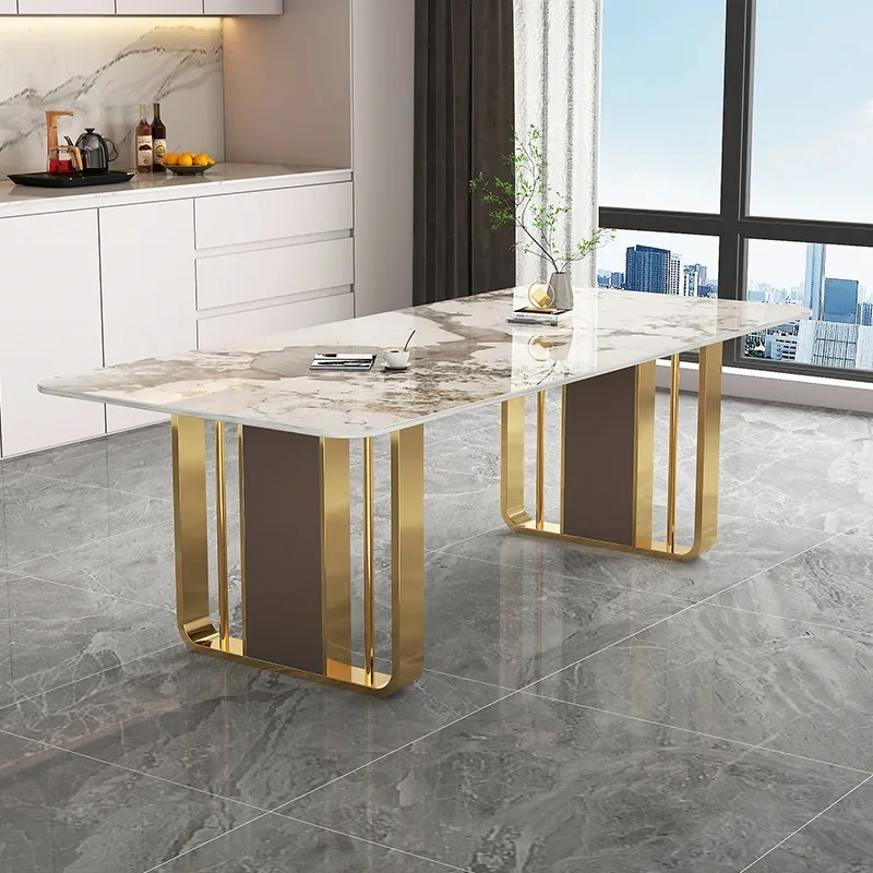 أقدام طاولة أرجل، أقواس ألواح رخامية، رفوف طاولة أقدام غير قابلة للصدأ، قواعد إطار معدني فاخر خفيف #4