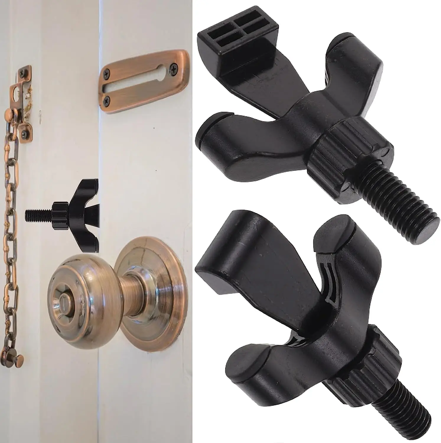 

2 Pcs Portable Door Lock, Additional Safety and Privacy Door Lock, No Damage to The Wall and Door, for Travel, Hotel, Home