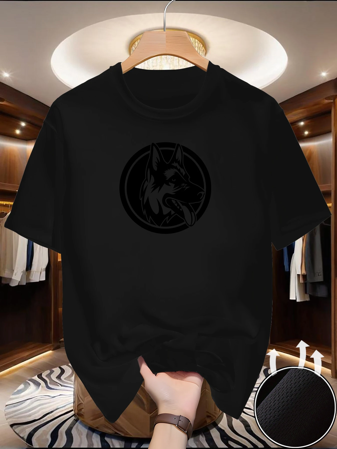 الرجال الركض تي شيرت الربيع/الصيف رقيقة الأعلى الصليب كلب الراعي الطباعة سريعة الجافة قصيرة الأكمام تنفس اللياقة البدنية تي شيرت رياضي