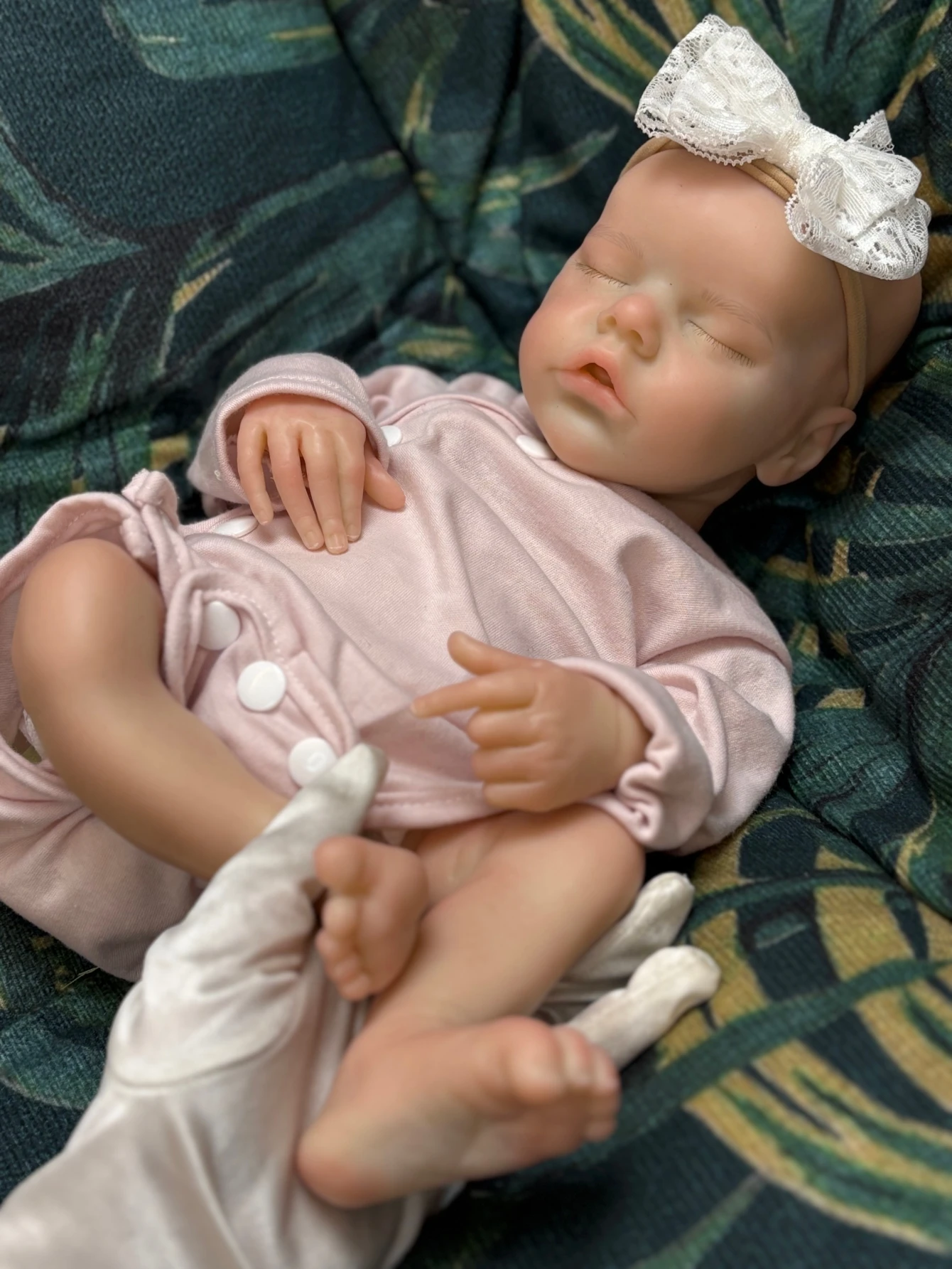 16-Zoll-All-Silikon-Reborn-Baby-Mädchen, handgefertigt, weich, für Neugeborene, Zwillinge B, lebensechte bemalte Kunstpuppe mit sichtbaren Adern als Geburtstagsgeschenk