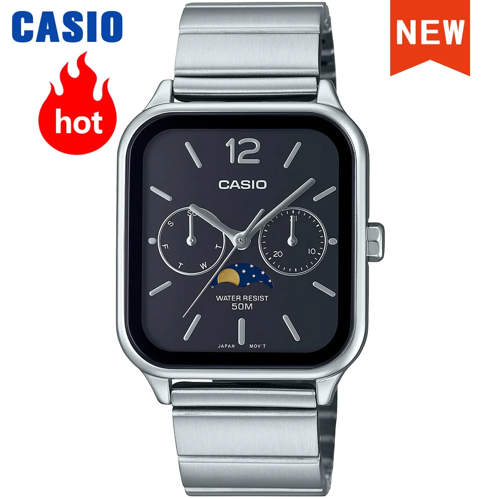 Casio wrist watch for men Fashion top luxury set quartz  Waterproof  Limited edition model new style  Moonphase Square Watchs