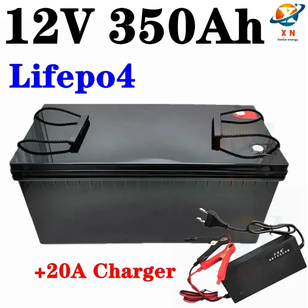 

Waterproof 12V 350AH Lifepo4 lithium battery 100A BMS 4S 12.8V for inverter Solar energy caravan UPS EV boat +20A Charger