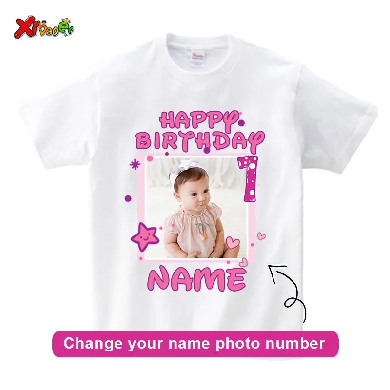 Family Birthday Shirt Matching Happy Birthday Girl Shirts Kids T Shirt Baby Girl Clothing 2023 Children Mom Daughter Daddy Photo