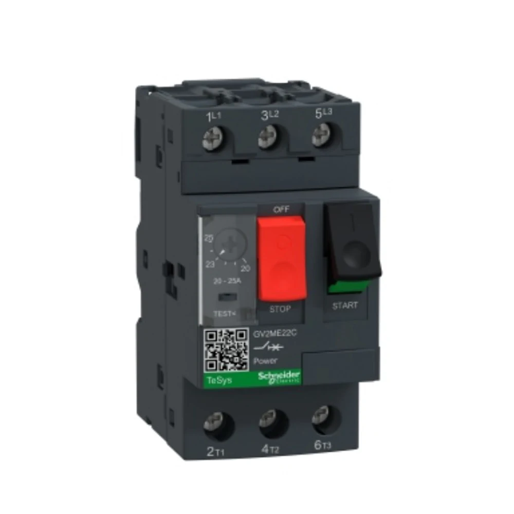 Original schneider power GV2-ME22C disjuntor de proteção do motor gv2me22c 20-25a botão 3p atualização magnética térmica preto