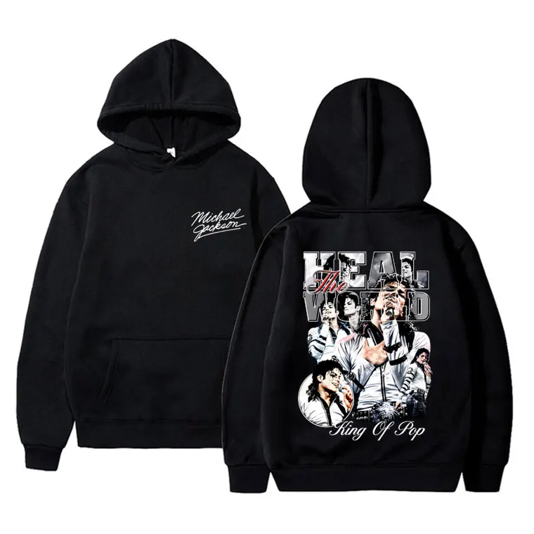 

Michael Jackson King of Pop Hoodie Men Women Fashion Gothic Rock Oversized Sweatshirts Men's Casual Vintage Streetwear Fans Gift