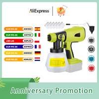 Cordless Paint Sprayer Adjustable Powerful Motor Electric Spray Paint Gun With Nozzle Cordless Paint Sprayer Handheld Paint Gun