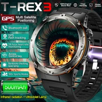 2026 Popular al aire libre GPS deportes reloj inteligente hombres pantalla AMOLED brújula impermeable 500mAh NFC HD llamada reloj inteligente para T-REX 3 hombres