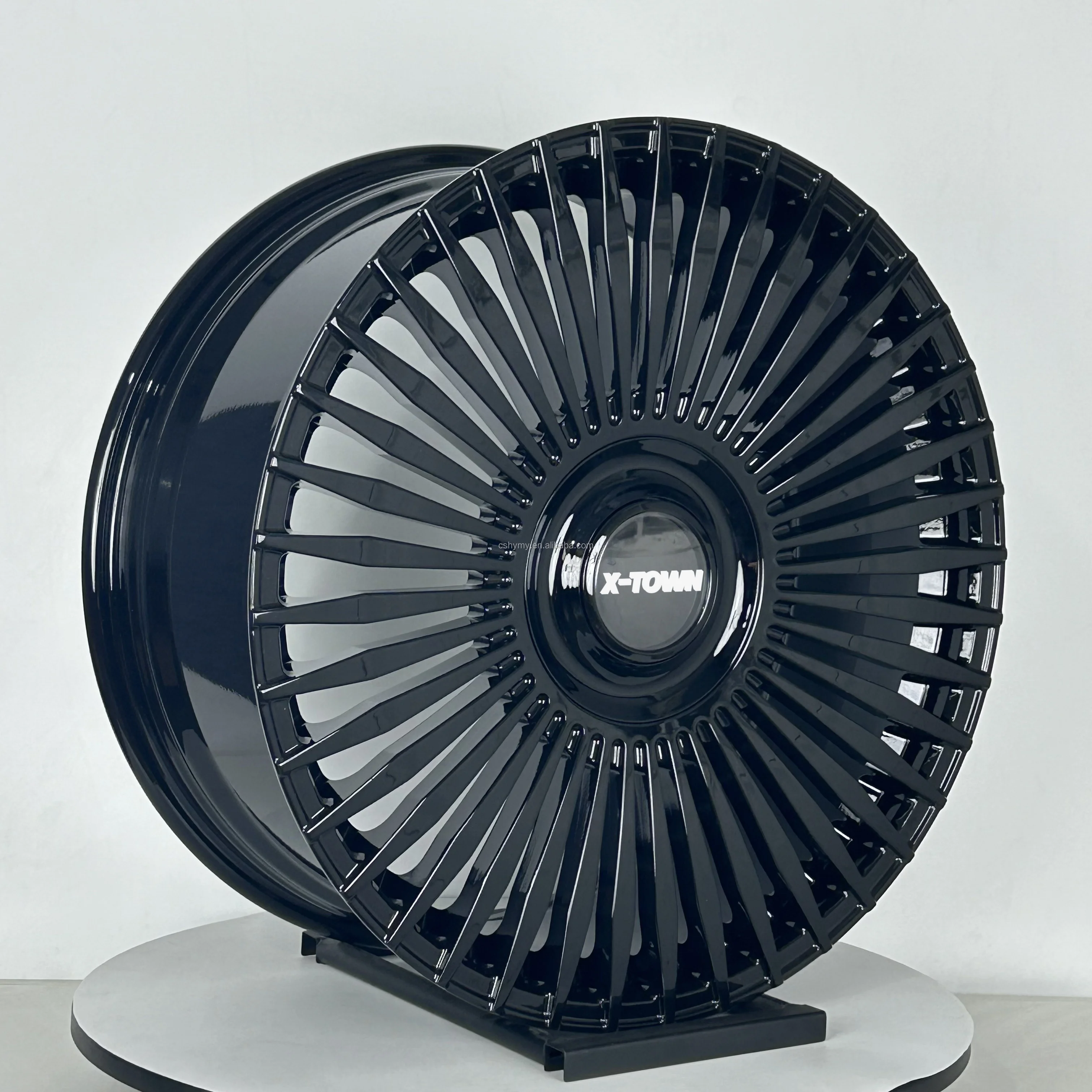 18 19 20 21 22 بوصة طبق عميق شبكة مشرق أسود مزورة عجلات جديدة سبائك الألومنيوم تعليق يغطي لنماذج مختلفة 35 مللي متر ET #2