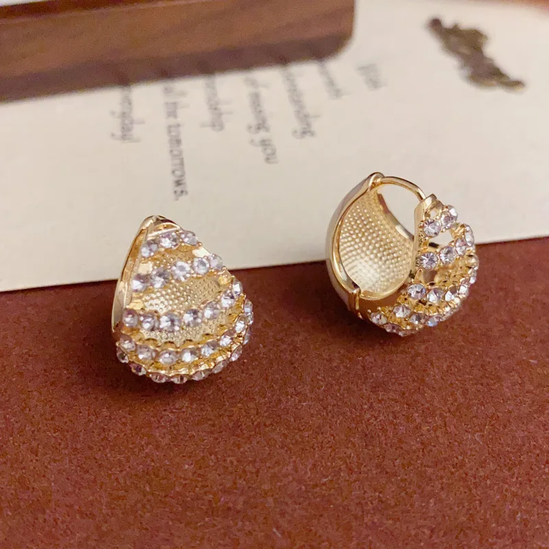 Light luxury niche double-sided zircon water drop-shaped ear buckle temperament fashion simple design earrings earrings wholesal
