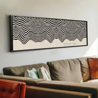 Framed, Ready To Hang, Large Modern Minimalist Wall Art, Black Beige Line Art Bauhaus Print, Unframed Wall Decor Canvas Art