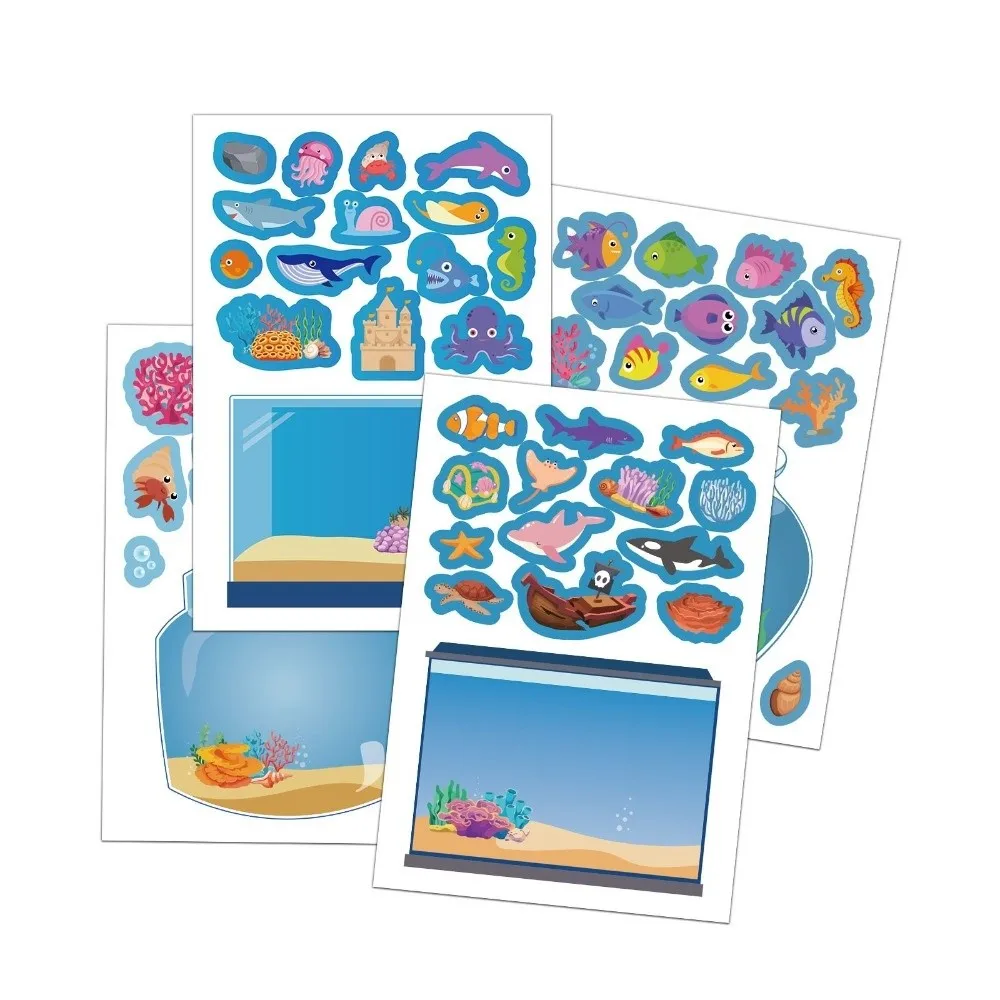 8 pezzi/set adesivo puzzle acquario adesivo fatto a mano fai da te design creativo adesivo impermeabile adesivo decorazione creativa