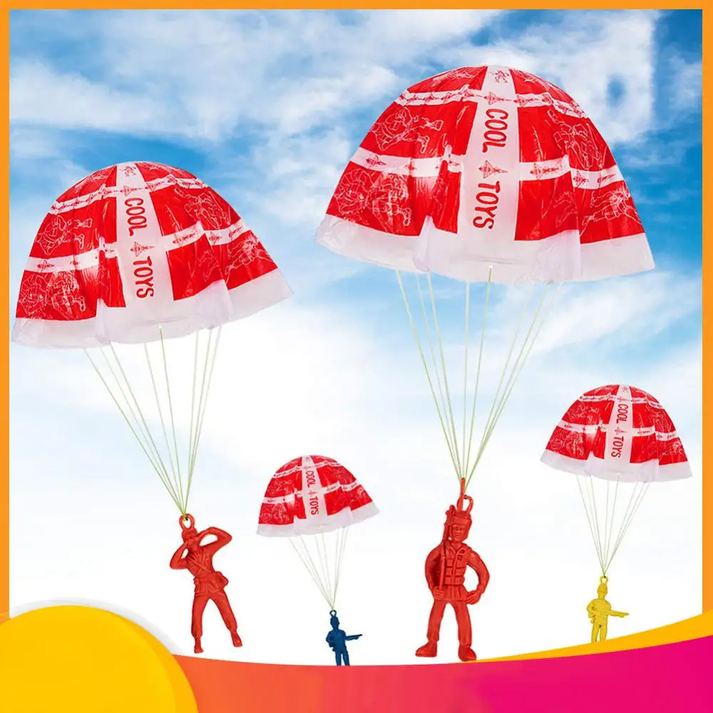 10 Stuks Kinderen Parachute Speelgoed Parachute Mini Airborne Soldaat Minifiguren Hand-Gooien Parachute Outdoor Kinderen Speelgoed Kids Geschenken