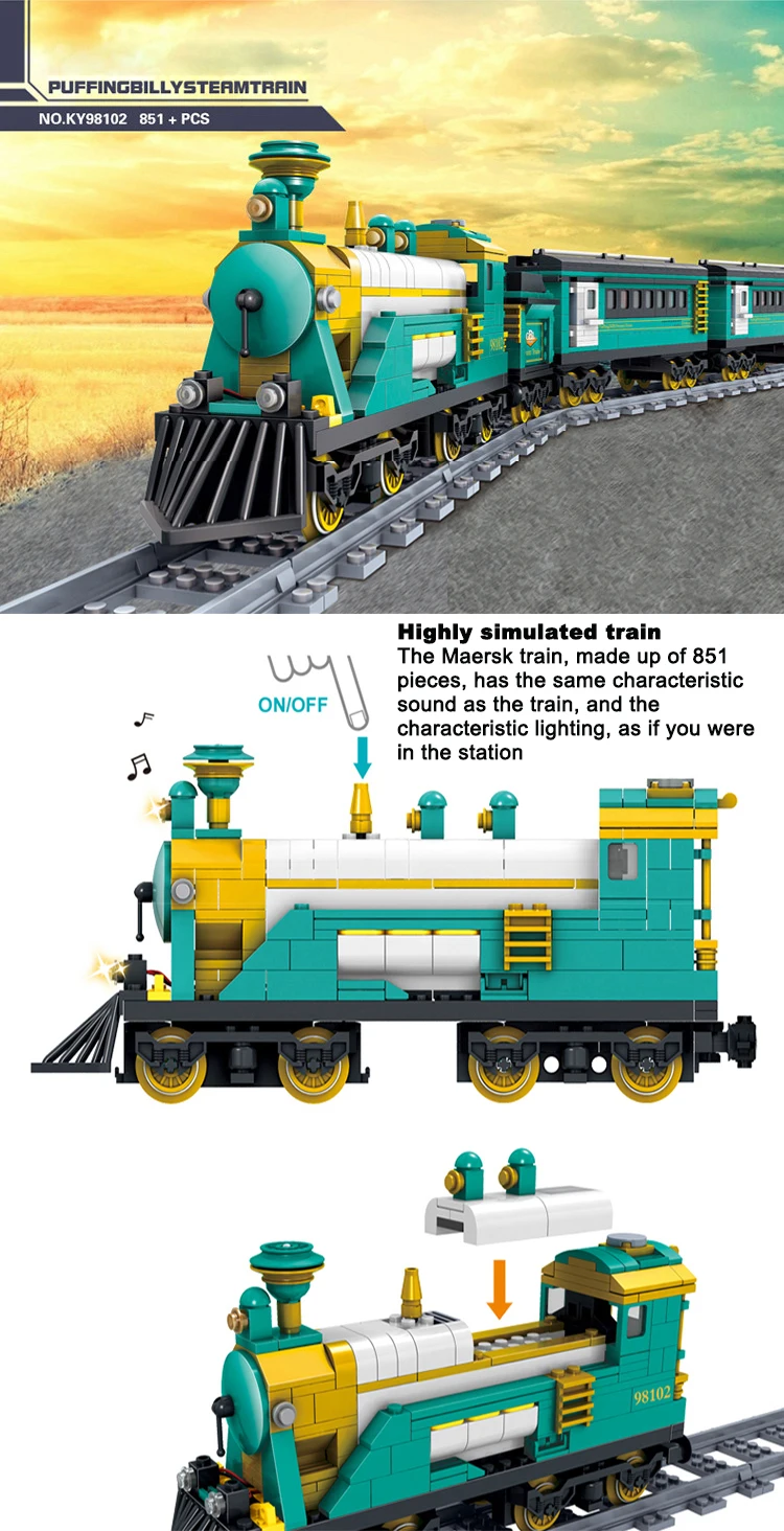 Technische City Power Train High-Tech-Eisenbahnstrecken-Bausteine, U-Bahn-Fahrzeug, Bausteine ​​zum Zusammenbauen, Spielzeug, Geschenke für Teenager und Erwachsene – Detail 2