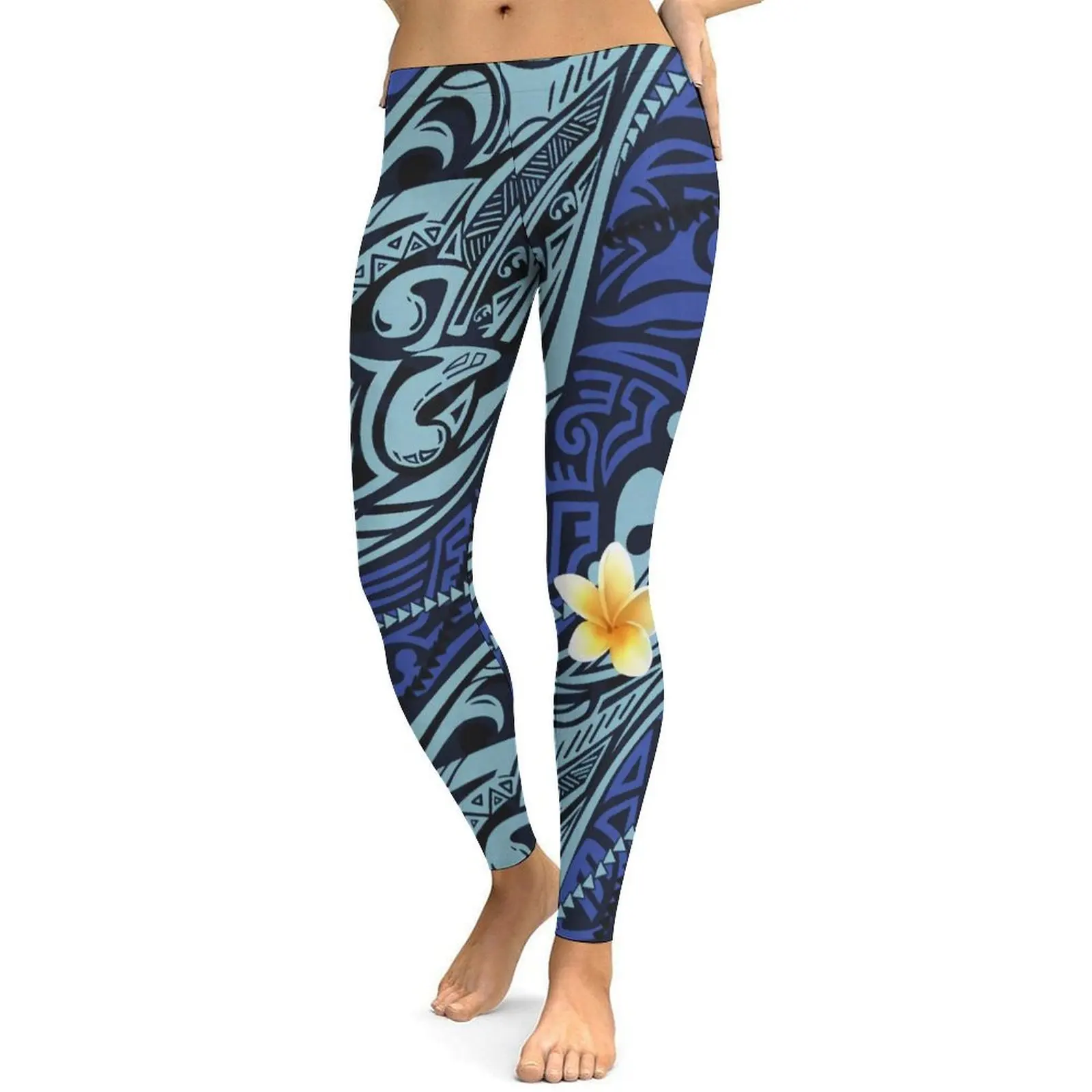 Hawaiiaanse Eilanden Polynesische Tribale Volkeren Retro Tattoo 3d Geprint Casual Skinny Yoga Broek Fitness Joggingbroek Voor Dames