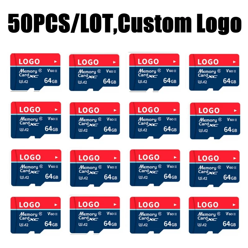 50PCS/LOT High Speed Custom Logo PSP VR PS5 Camera Dvr Video Record 8 16 32 64 128 256 512 Gb Memory Sd Tf Card memory Card