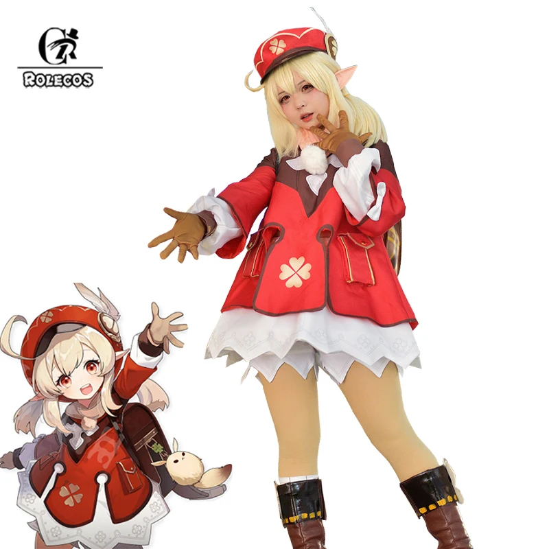 

ROLECOS Genshin Impact Klee Cosplay Costume Klee Children Dress Genshin Impact Women and Children Halloween Full Set Costume