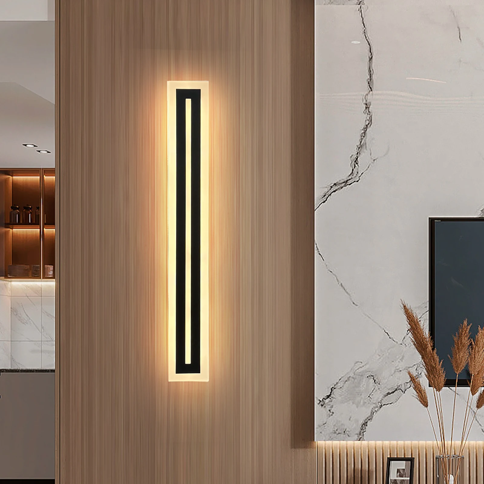 

LED Modern Wall Light Suitable for Porch, Terrace, Living Room, Bedroom Exterior Wall Light 60cm Black - Warm Light 3000k