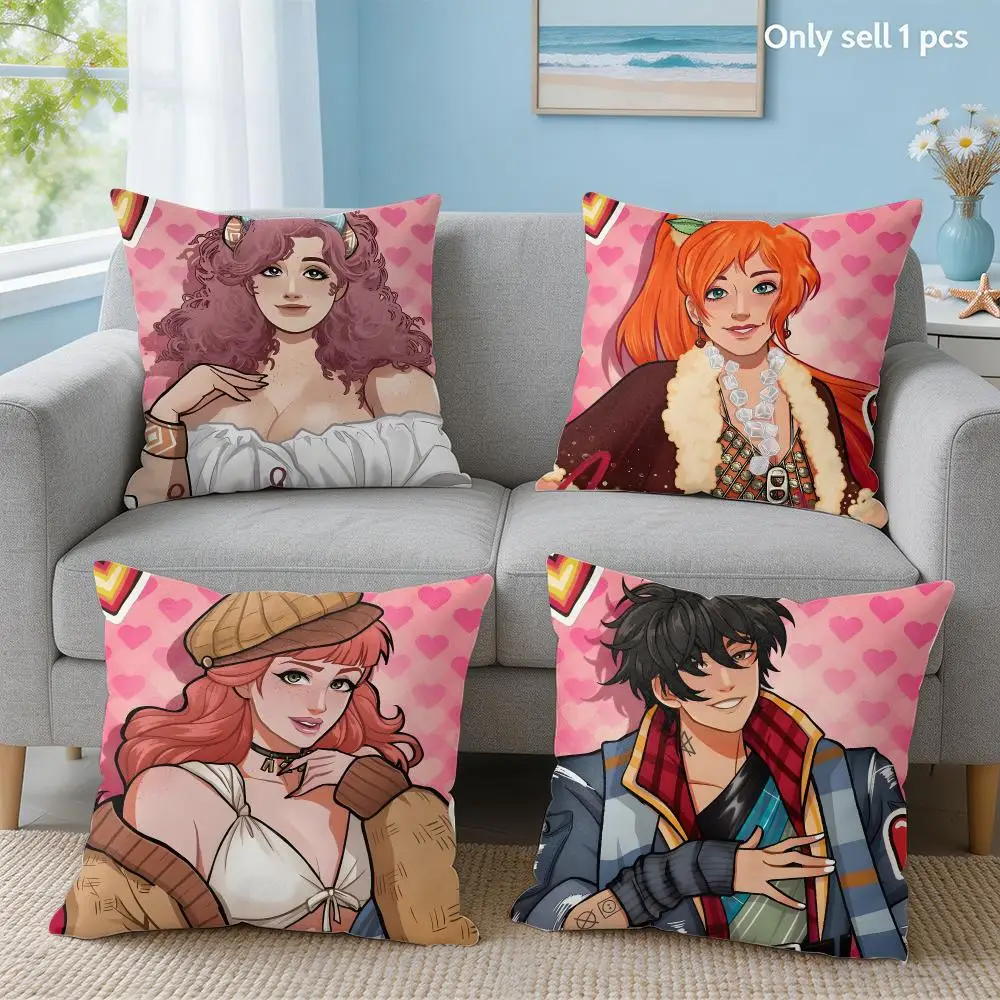 Video Game D-date Everything Cushion Cover Soft Short Plush Throw Pillow Cover Hidden Zipper Cutecore Sofa Bedroom Home Decor
