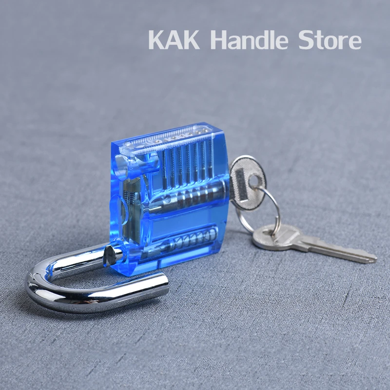 KAK Transparentes Übungs-Vorhängeschloss mit Schlüsseln, 80 x 50 mm, DIY Visible Lock Pick Tools Cutaway Übungs-Vorhängeschloss, Trainings-Schlosser-Werkzeug – Detail 17