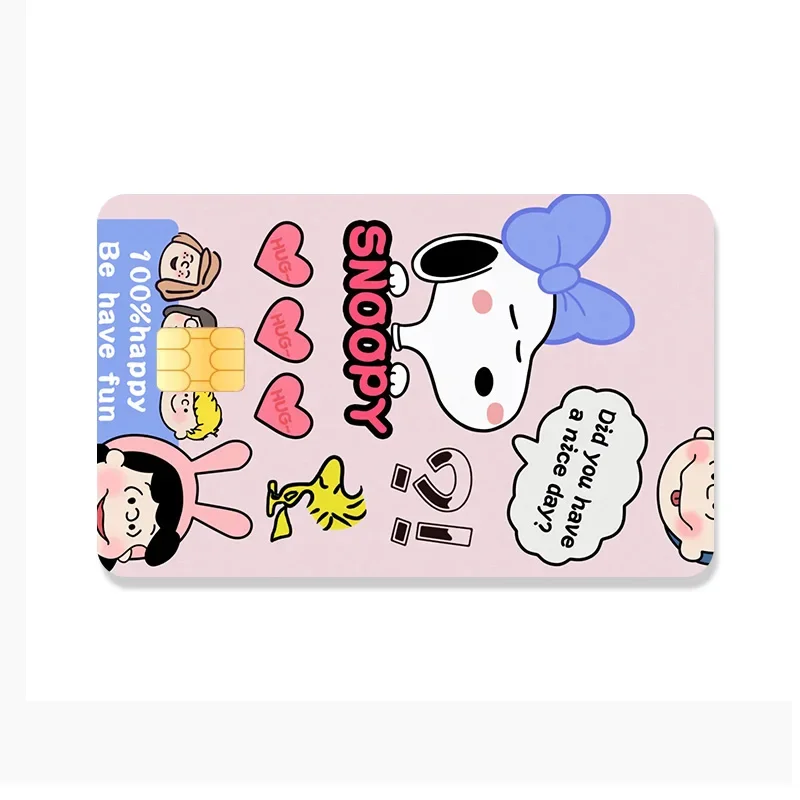 Kawaii Snoopy and his friends Baby Pvc Snoopy Stitch Waterproof Anime Film Tape Skin for Credit Card Debit Card Sticker Decal Gi