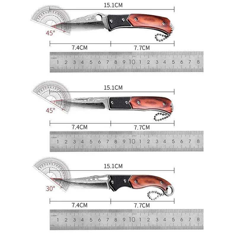 PLYS Folding Fruit Knife Portable Paring Knife Stainless Steel Sharp Folding Knife Multifunctional Keychain Pocket Knife