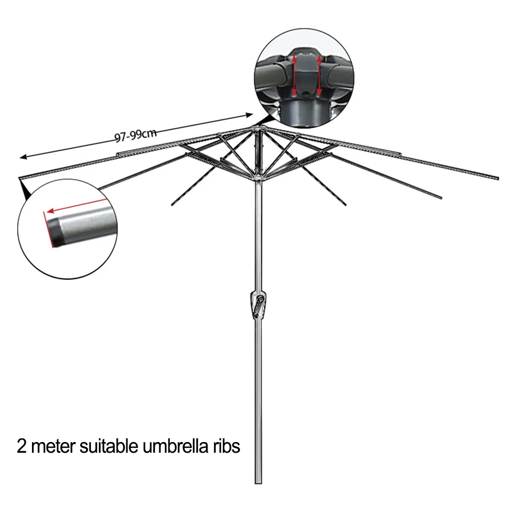 2m Replacement for parasol Cover Crafted for Easy Cleaning and Compatibility with Multiple Umbrella Types 2m Replacement