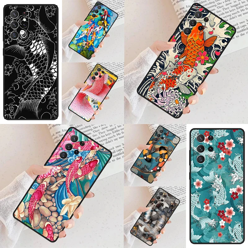 

Koi Carp Fish Art Phone Case For Samsung Galaxy S24 S25 S23 S22 S21 Note 10 20 Pro S20 Plus FE Ultra lite Cover