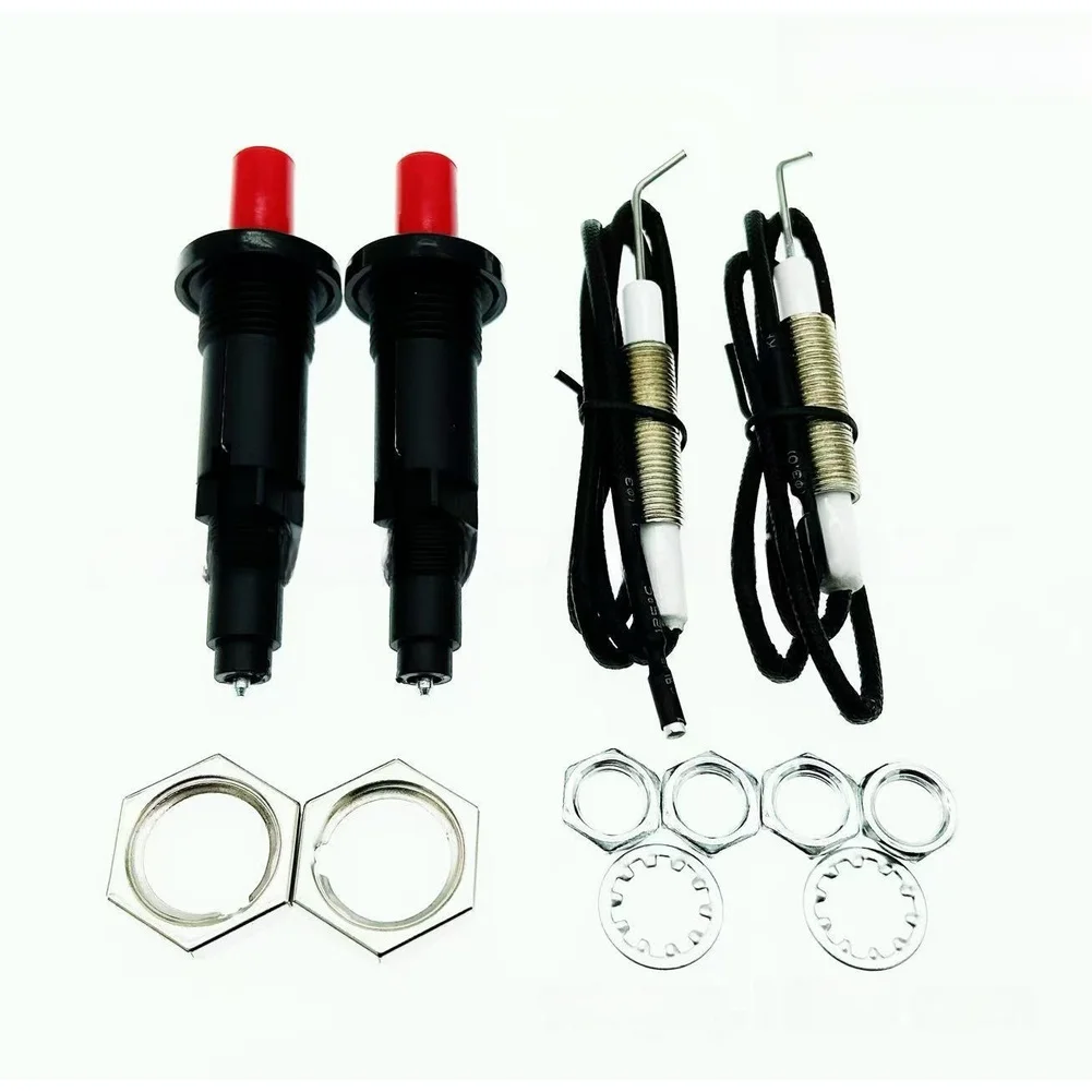 Button Piezoelectric Igniter Kit With Ignition Needle For Gas Oven Stove BBQ Grill Replacement Parts