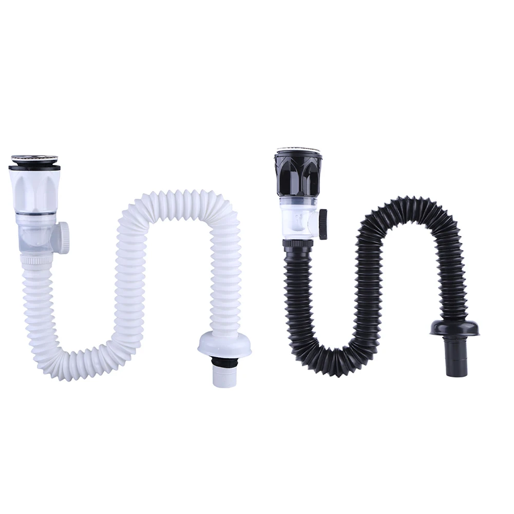 

Универсальный гибкий набор сливных труб для раковины с откидной крышкой, набор дренажных труб с защитой от запаха, горизонтальная дренажная труба, кухонные аксессуары