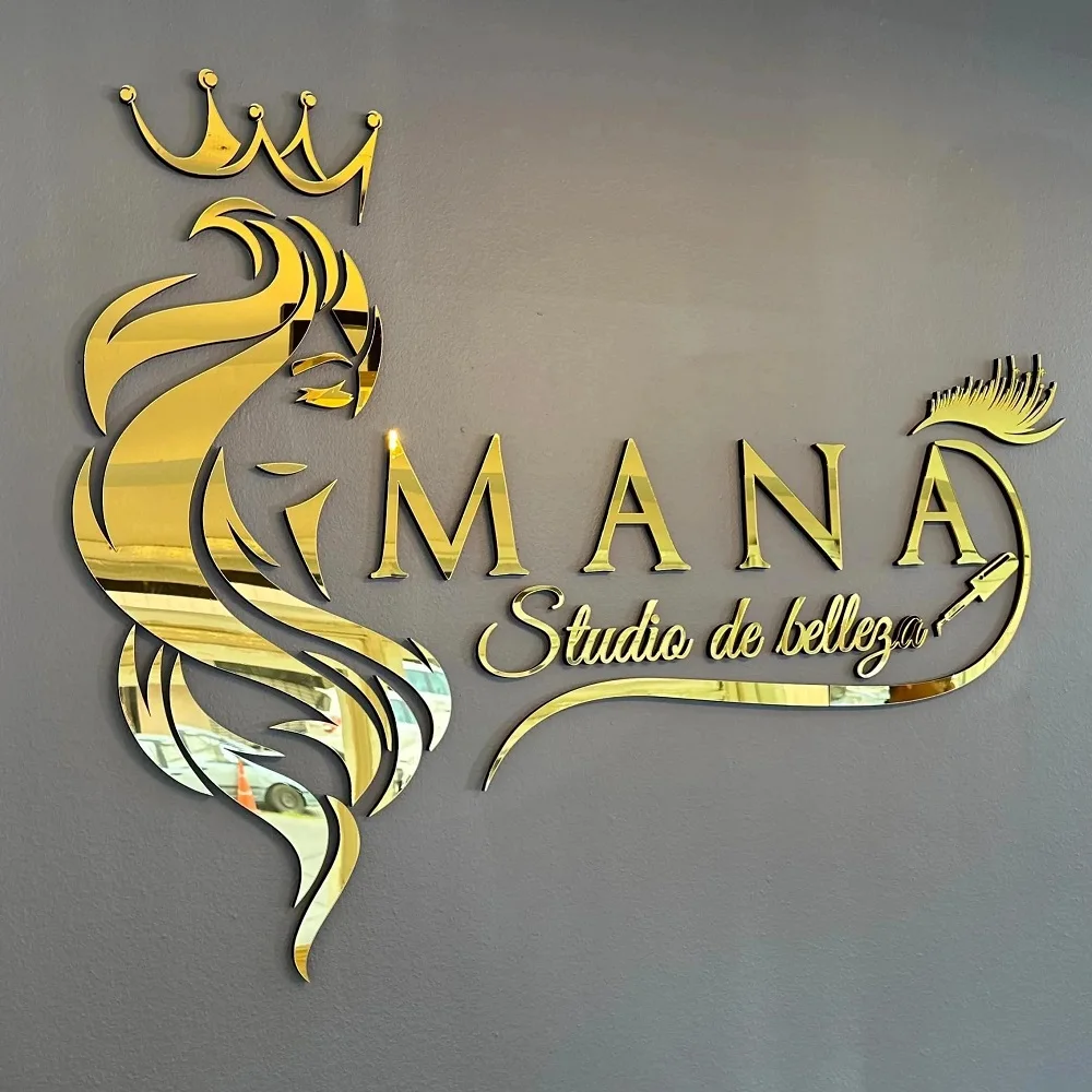 

Customized Logo Business Sign Acrylic Personalized Trademark Sign Wall Sign for Bar/Beauty Salon/Hair Salon Etc
