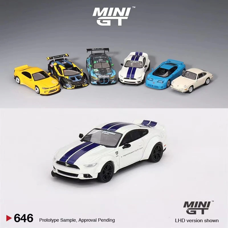 

MINIGT 1:64 Model Car Mustang GT LB-WORKS Alloy Die-Cast Sport Vehicle #646 LHD White