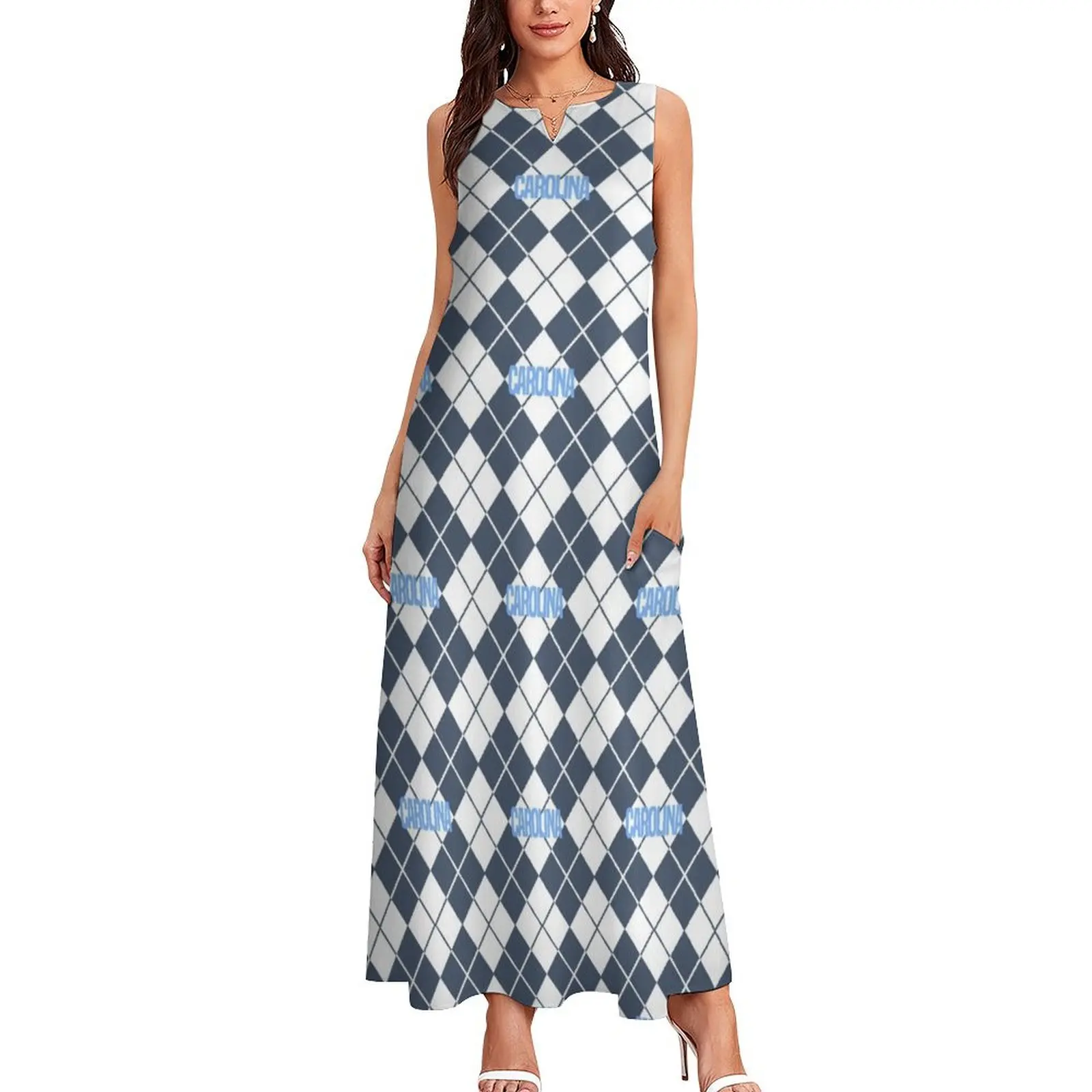 Carolina Argyle Long Dress dress for woman Women's summer skirt