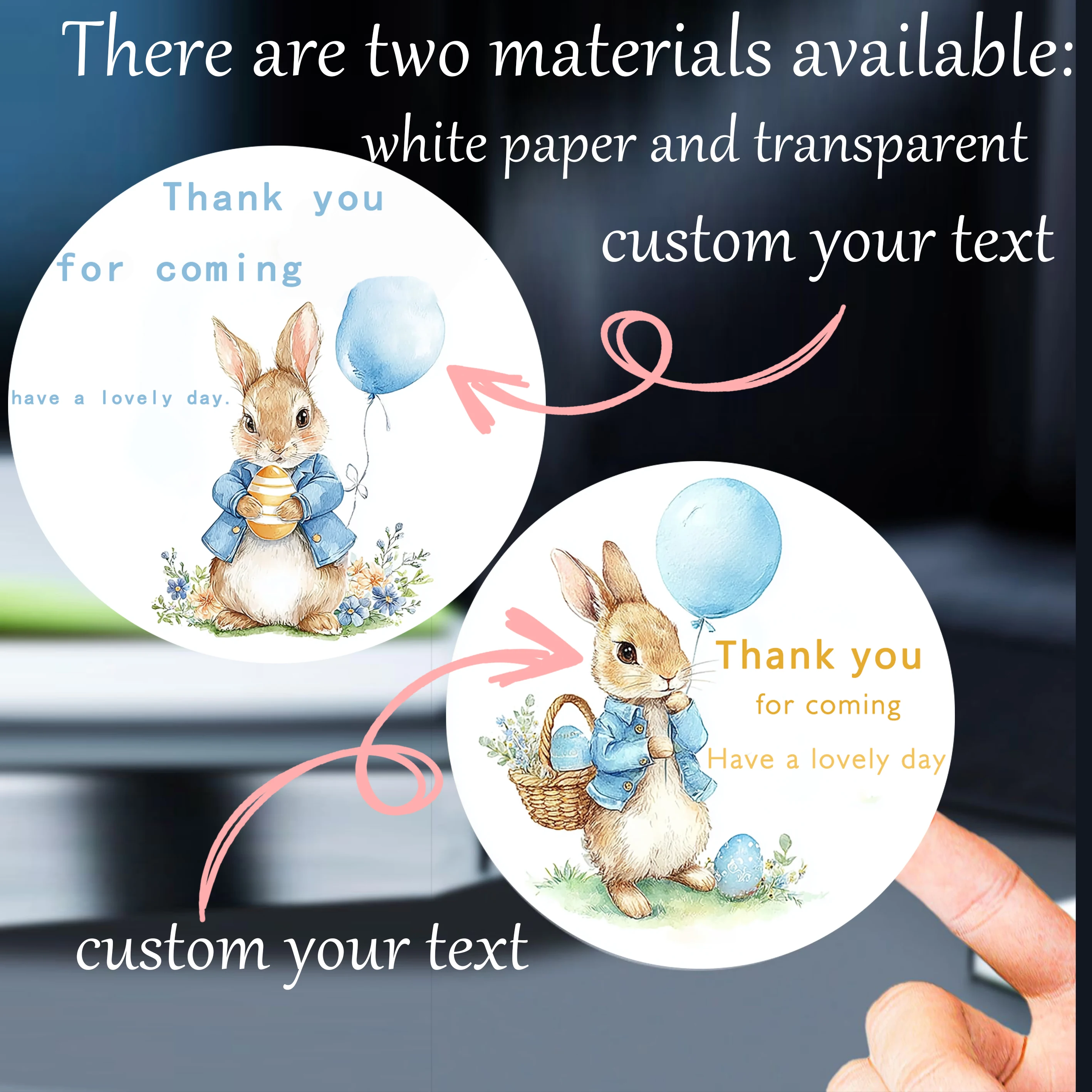 

90pcs customized personalized name and birthday number stickers, suitable for wedding christening party gift wrapping Easter