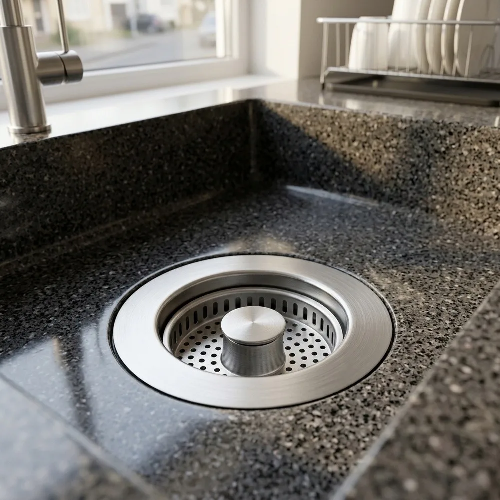 3-in-1 Sink Drain Stopper Made of Stainless Steel and ABS with Enhanced Sealing Properties for Consistent Drain Functionality