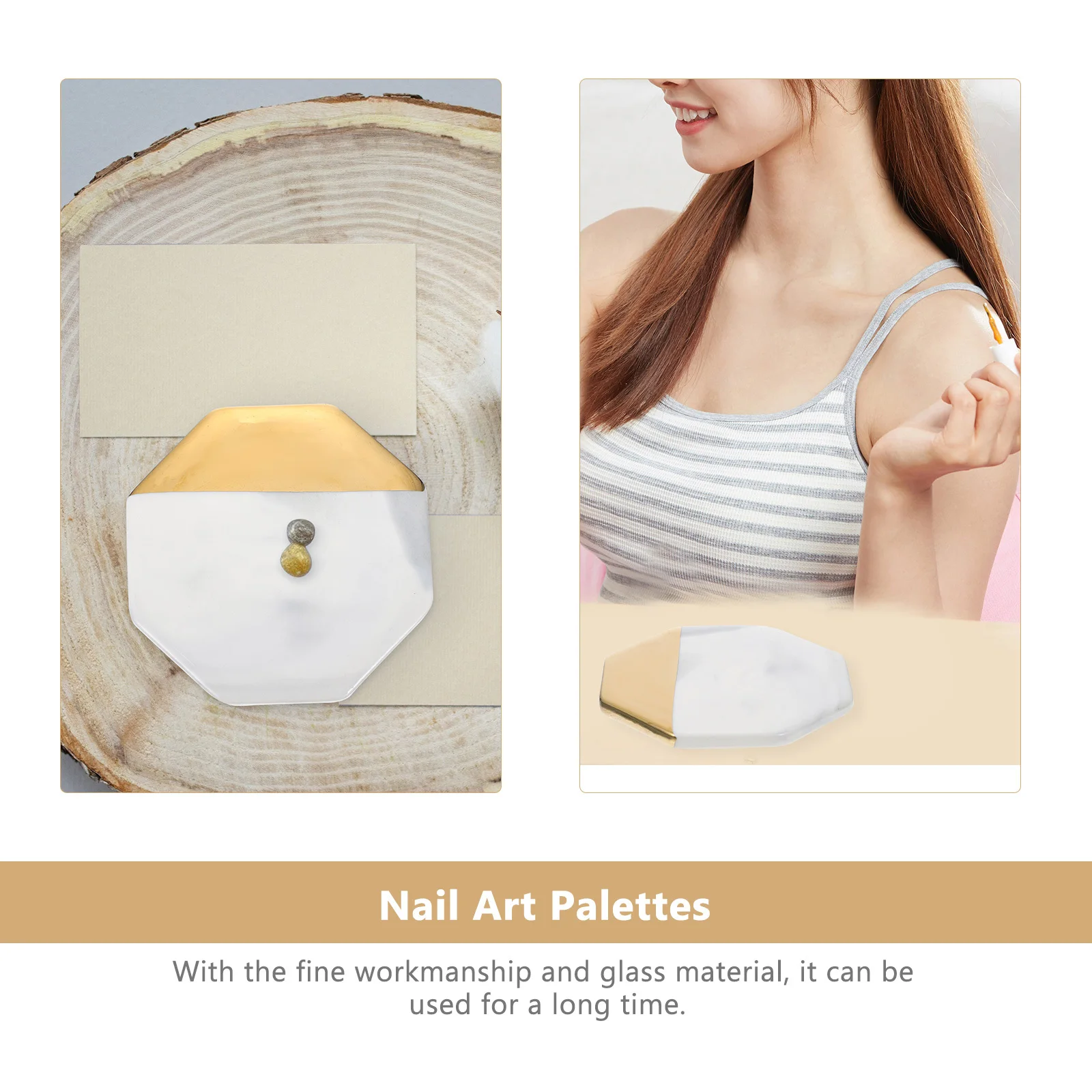 

Nail Tip Display Board Marble Palette Tray Nail Art Display Frame Practical Showing Stand for Salon Home Office