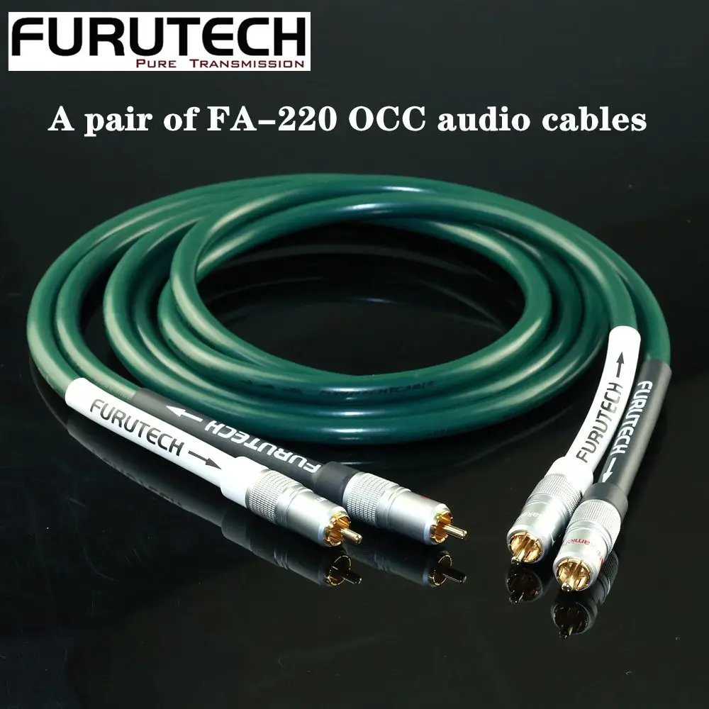 Аудиокабель Furutech FA-220 OCC из монокристаллической меди RCA, Hi-Fi, соединительный кабель 2RCA (штекер-штекер) для усилителя, CD-плеера, ЦАП