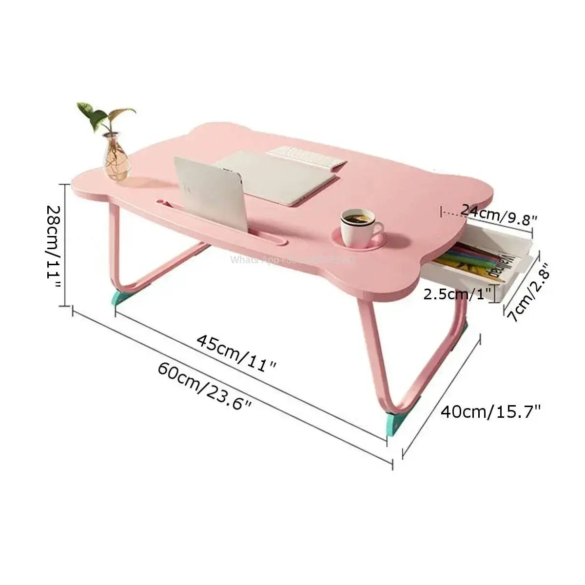 

HOT Pink Portable Folding Laptop Stand Holder Small Table Board Study Table Desk Wooden Foldable Computer For Bed Sofa Tea Serv