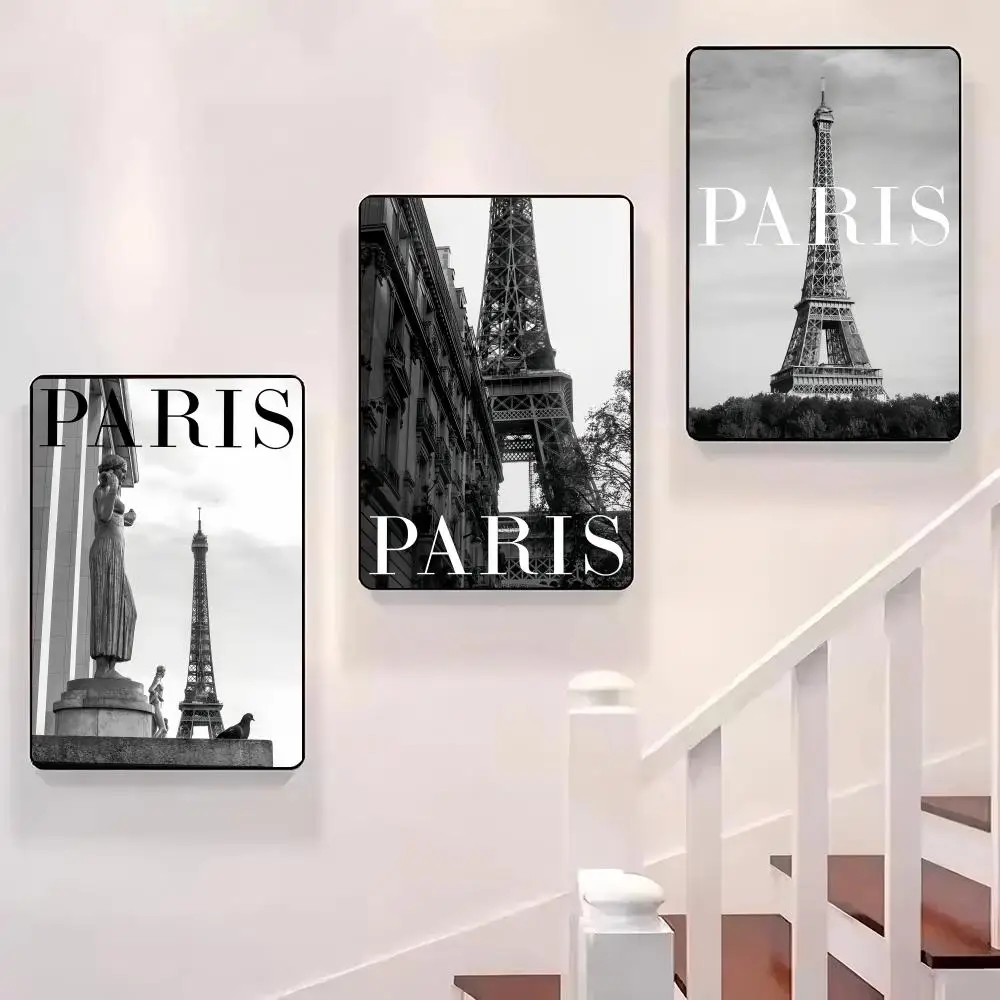 

Black White Style Paris Poster Sticky Wall Waterproof Home Living Room Bedroom Bar Aesthetic Decoration Perfect Gift